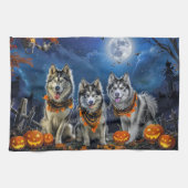Alaskan Malamute Halloween Spooky Theedoek (Horizontaal)