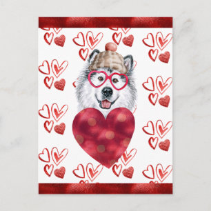 Alaskan Malamute Hart Hondenliefhebber Valentijns Briefkaart