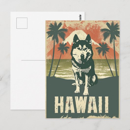 Alaskan Malamute Hawaii Vakantie Reizen Briefkaart (Voorkant / Achterkant)