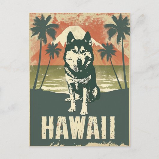 Alaskan Malamute Hawaii Vakantie Reizen Briefkaart (Voorkant)