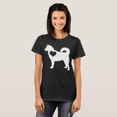 Alaskan Malamute Heart Dark T-Shirt (Voorkant volledig)