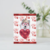 Alaskan Malamute Heart Hondenliefhebber Valentijn  Briefkaart (Staand voorkant)