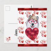 Alaskan Malamute Heart Hondenliefhebber Valentijn  Briefkaart (Voorkant / Achterkant)