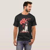 Alaskan Malamute Heart Valentijnsdag Dog Dad Ma T-shirt (Voorkant volledig)