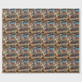 Alaskan Malamute Holiday Baking: Feestelijke Kerst Cadeaupapier (Vlak)