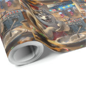 Alaskan Malamute Holiday Baking: Feestelijke Kerst Cadeaupapier (Rol Hoek)