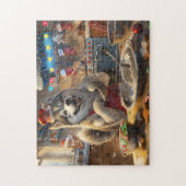 Alaskan Malamute Holiday Baking: Feestelijke Kerst Legpuzzel (Verticaal)