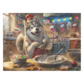 Alaskan Malamute Holiday Baking: Feestelijke Kerst Tafelkleed (Voorkant (Horizontaal))