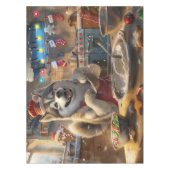 Alaskan Malamute Holiday Baking: Feestelijke Kerst Tafelkleed (Voorkant)
