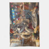 Alaskan Malamute Holiday Baking: Feestelijke Kerst Theedoek (Verticaal)