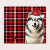 Alaskan Malamute Holiday Plaid Christmas Kaart (Buitenkant ongevouwen)