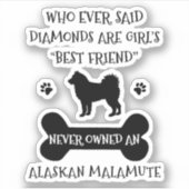 Alaskan Malamute Hond Beste Vriend Vinyl Sticker (Voorkant)