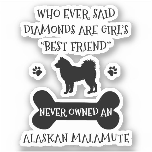 Alaskan Malamute Hond Beste Vriend Vinyl Sticker (Voorkant)