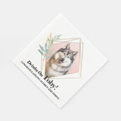 Alaskan Malamute Hond Foto Bruiloft Servet (Hoek)