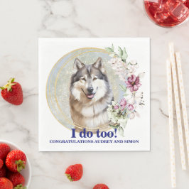 Alaskan Malamute Hond Foto Bruiloft Servet