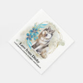 Alaskan Malamute Hond Fotobruiloft Servet (Hoek)