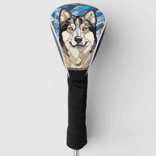 Alaskan Malamute hond glazen ornament Golfheadcover (Voorkant)