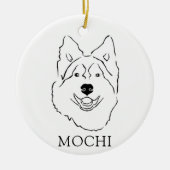 Alaskan Malamute Hond Handtekening Gepersonaliseer Keramisch Ornament (Voorkant)