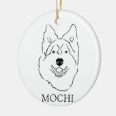 Alaskan Malamute Hond Handtekening Gepersonaliseer Keramisch Ornament (Links)