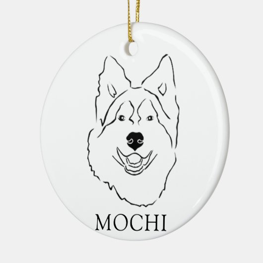 Alaskan Malamute Hond Handtekening Gepersonaliseer Keramisch Ornament (Links)