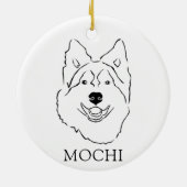 Alaskan Malamute Hond Handtekening Gepersonaliseer Keramisch Ornament (Achterkant)