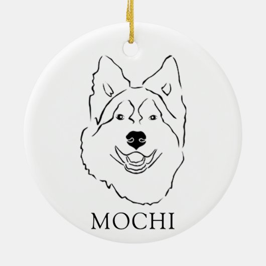 Alaskan Malamute Hond Handtekening Gepersonaliseer Keramisch Ornament (Achterkant)