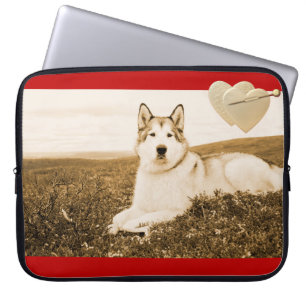 Alaskan Malamute hond harten Laptop Mouwen Laptop Sleeve