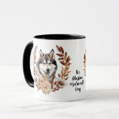Alaskan Malamute Hond Herfst krans Mok (Voorkant links)