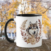 Alaskan Malamute Hond Herfst krans Mok