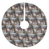 Alaskan Malamute Hond in Sneeuw Kerstmis Kerstboom Rok (Voorkant)