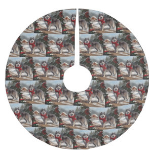 Alaskan Malamute Hond in Sneeuw Kerstmis Kerstboom Rok