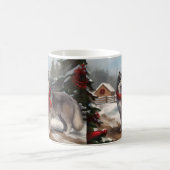 Alaskan Malamute Hond in Sneeuw Kerstmis Koffiemok (Center)