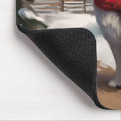 Alaskan Malamute Hond in Sneeuw Kerstmis Muismat (Hoek)