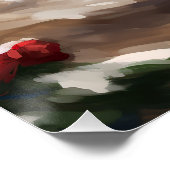 Alaskan Malamute Hond in Sneeuw Kerstmis Perfect Poster (Hoek)