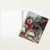 Alaskan Malamute Hond in Sneeuw Kerstmis Planner (Display)