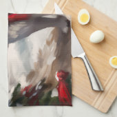 Alaskan Malamute Hond in Sneeuw Kerstmis Theedoek (Quarter Fold)