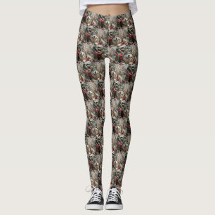 Alaskan Malamute Hond Kerst Festief Leggings