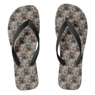 Alaskan Malamute Hond Kerst Festief Teenslippers