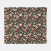 Alaskan Malamute Hond Kerst Patroon Fleece Deken (Voorkant (Horizontaal))