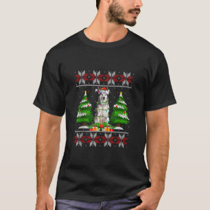 Alaskan Malamute Hond Kerstboom Lights Lelijk SW T-shirt