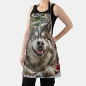 Alaskan Malamute Hond Kerstfeest Schort (Insitu)