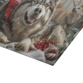 Alaskan Malamute Hond Kerstfeest Snijplank (Hoek)