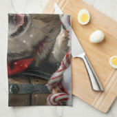 Alaskan Malamute Hond Kerstfeest Theedoek (Quarter Fold)