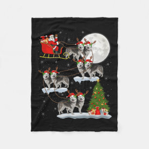 Alaskan Malamute hond Kerstman slee vliegend grapp Fleece Deken