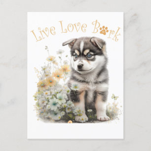 Alaskan Malamute Hond Moeder Bloemstuk Briefkaart