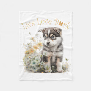 Alaskan Malamute Hond Moeder Bloemstuk Fleece Deken