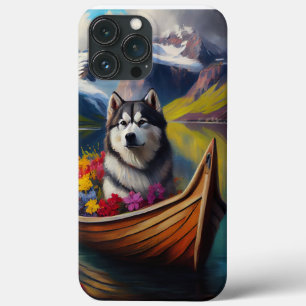 Alaskan Malamute-hond op peddel: Een landschappeli Case-Mate iPhone Case