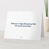 Alaskan Malamute Hond Pelgrim Happy Thanksgiving Kaart (Achterkant)