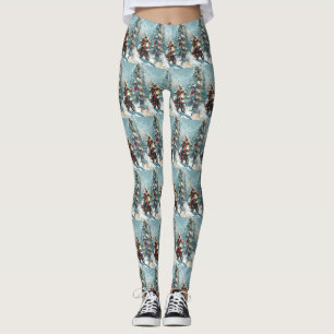 Alaskan Malamute Hond Rijden Motorfiets Kerstmis Leggings