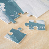 Alaskan Malamute Hond Rijden Motorfiets Kerstmis Legpuzzel (Zijkant)